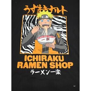 Naruto Shippuden Ichiraku Ramen T Shirt Mens XL Black Anime Graphic Tee